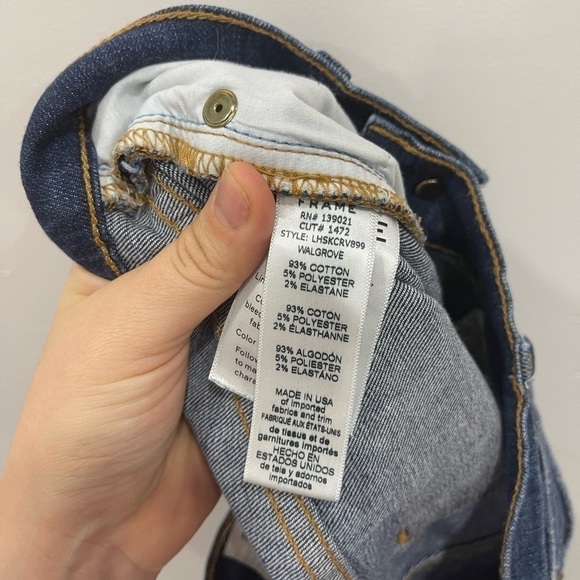 Frame Le High Skinny Crop Raw Hem Distressed Jeans Size 25 in Walgrove - Picture 7 of 8